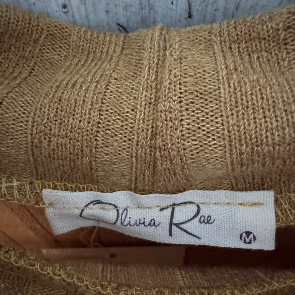 Olivia Rae Mustard Ribbed Long Sleeve Top - Picture 3 of 3